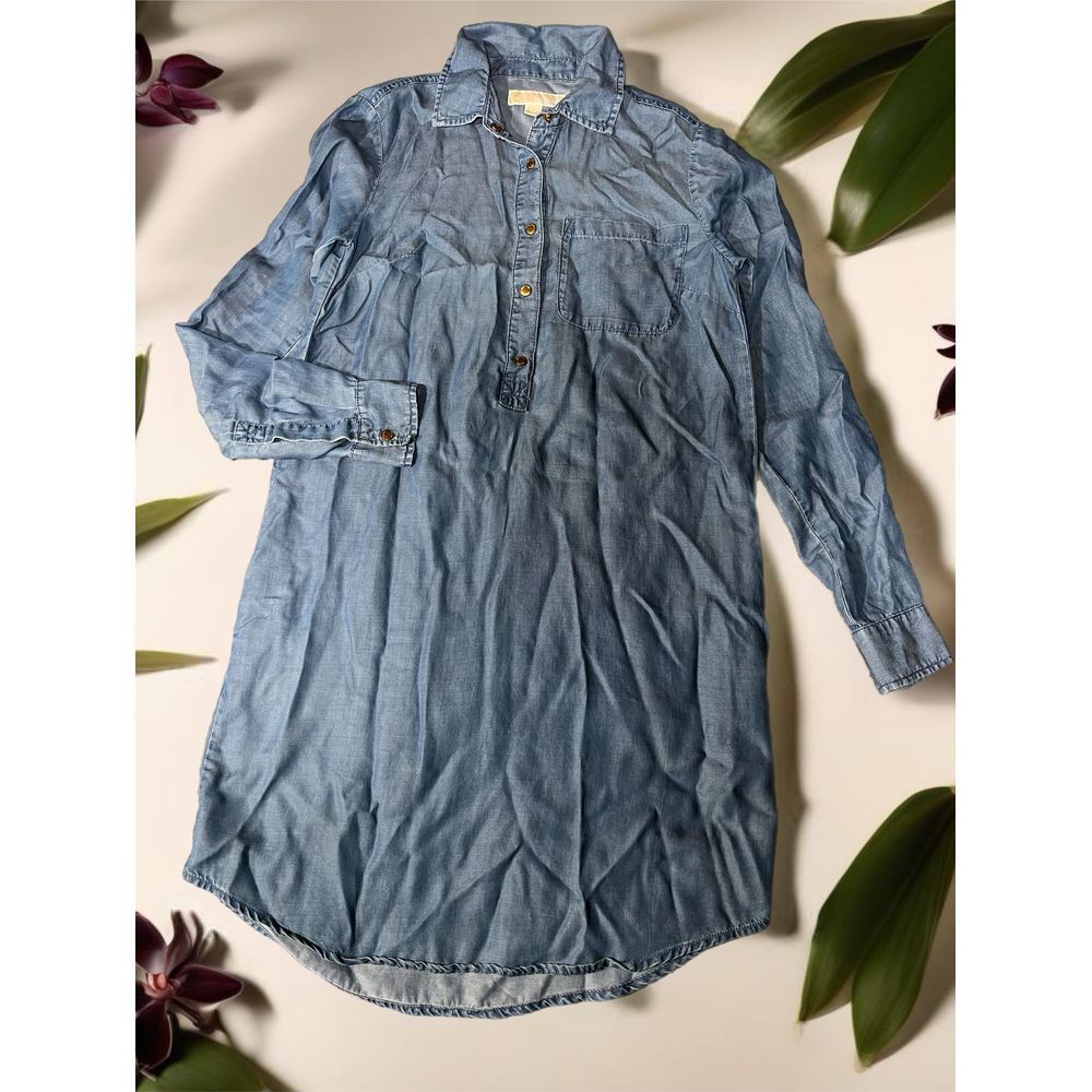 Michael Kors Denim Shirt Dress‎ Long Sleeve Casual XS